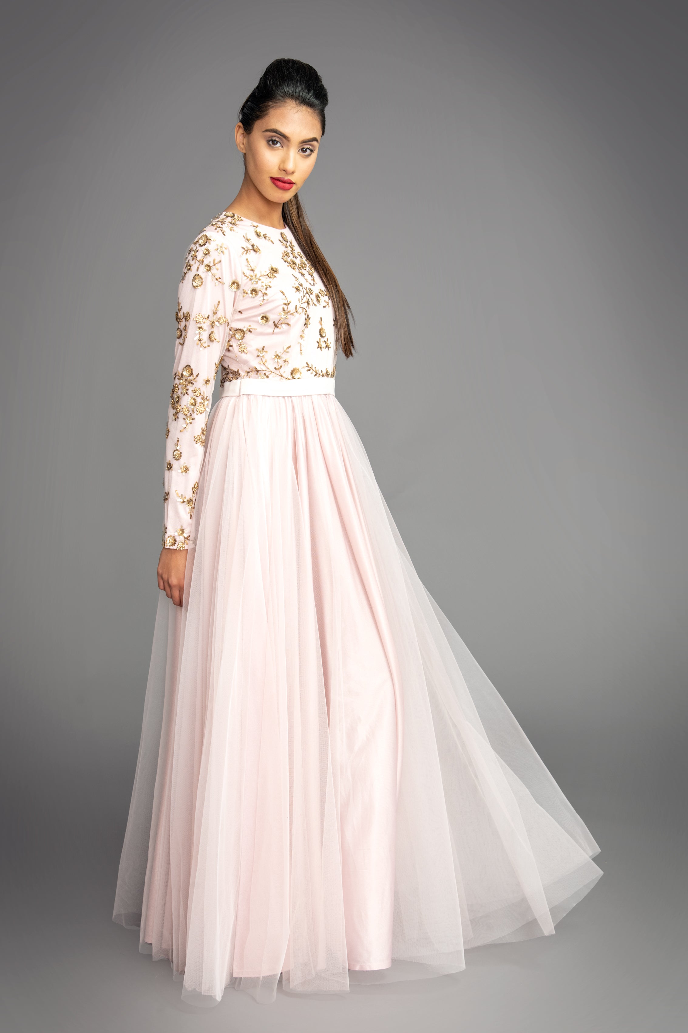 Light Pink Sequin Gown