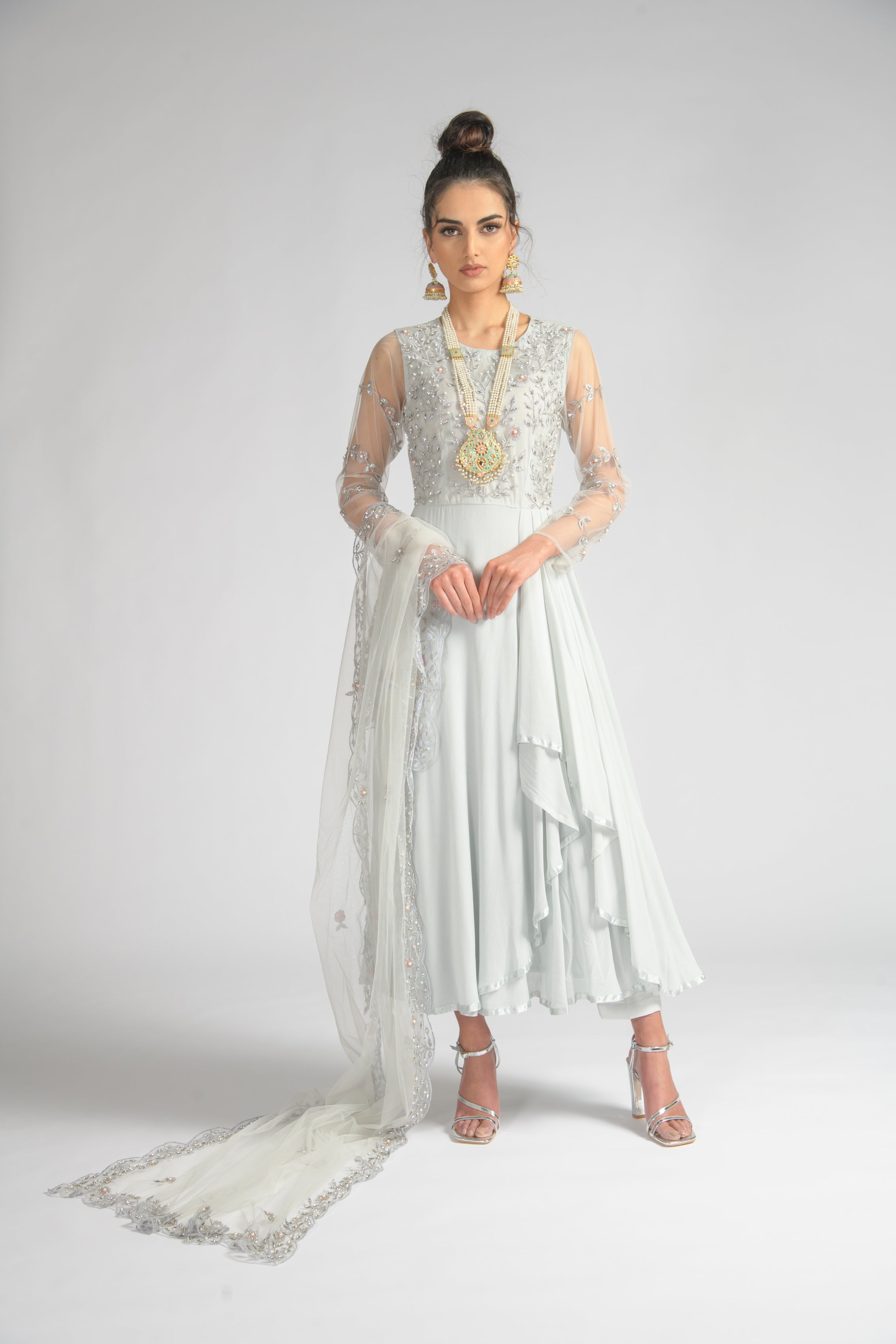 Aliya Grey Dupatta Suit