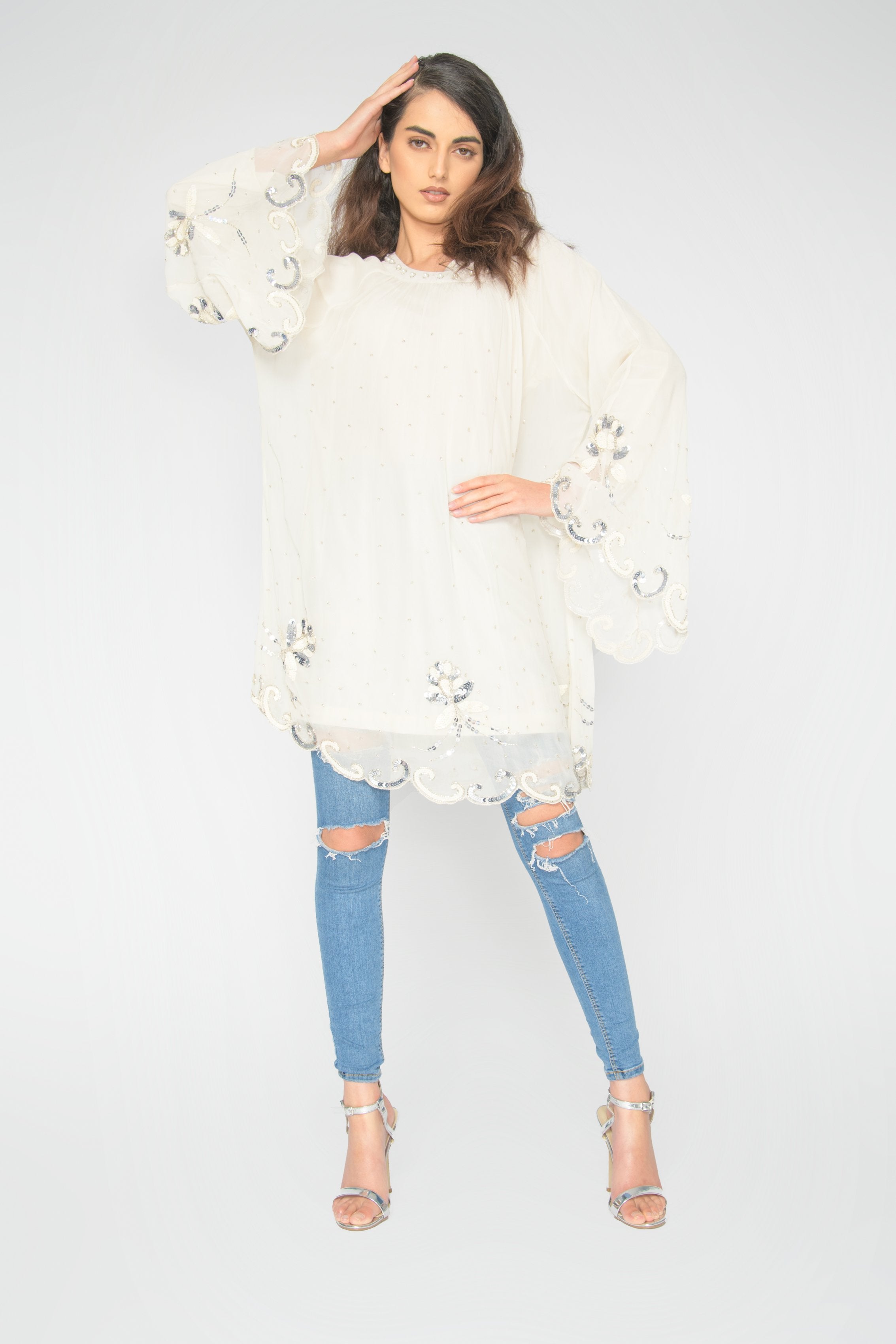 River Cream Raglan Top