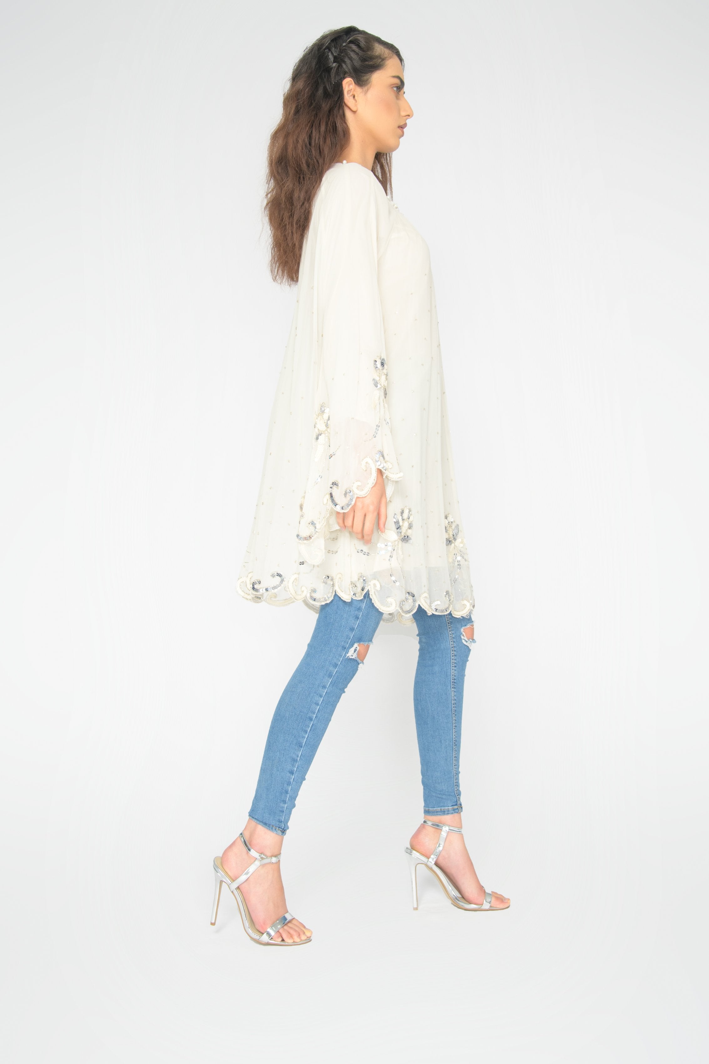 River Cream Raglan Top