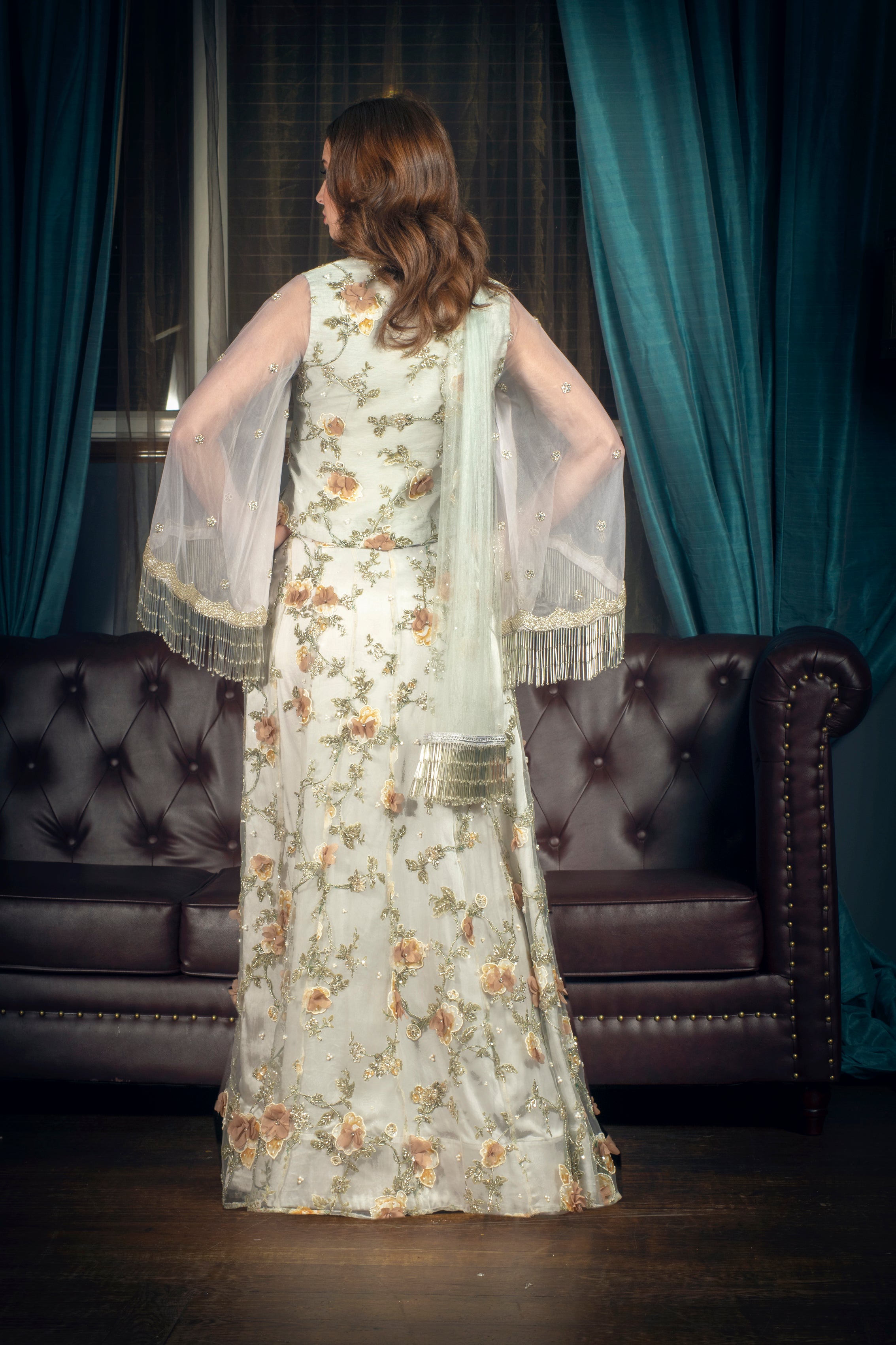 Applique Flower Lehenga