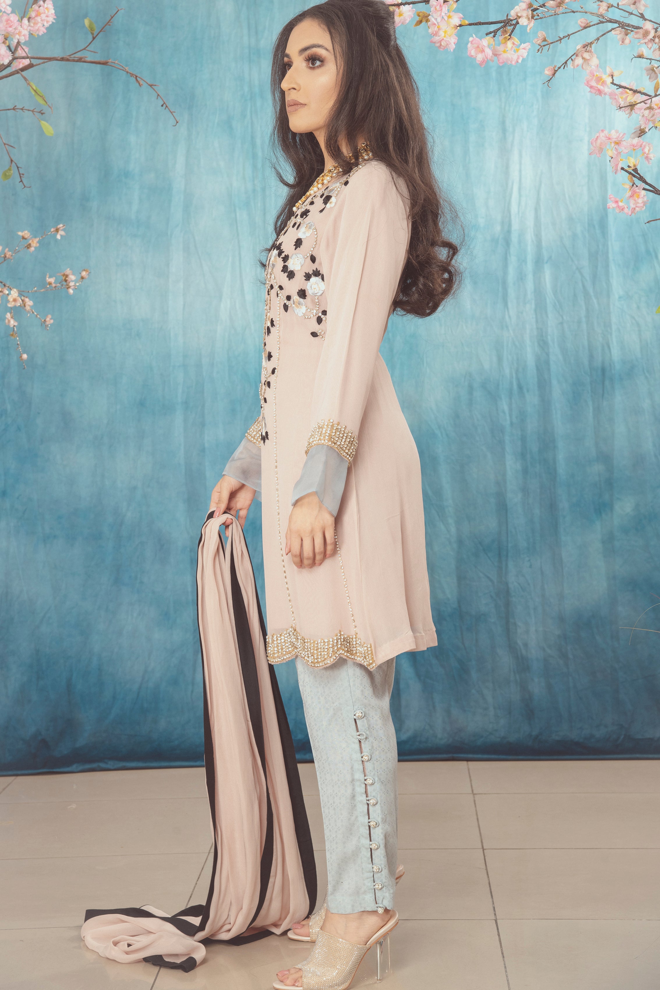 Ghulab Black Leaf Suit