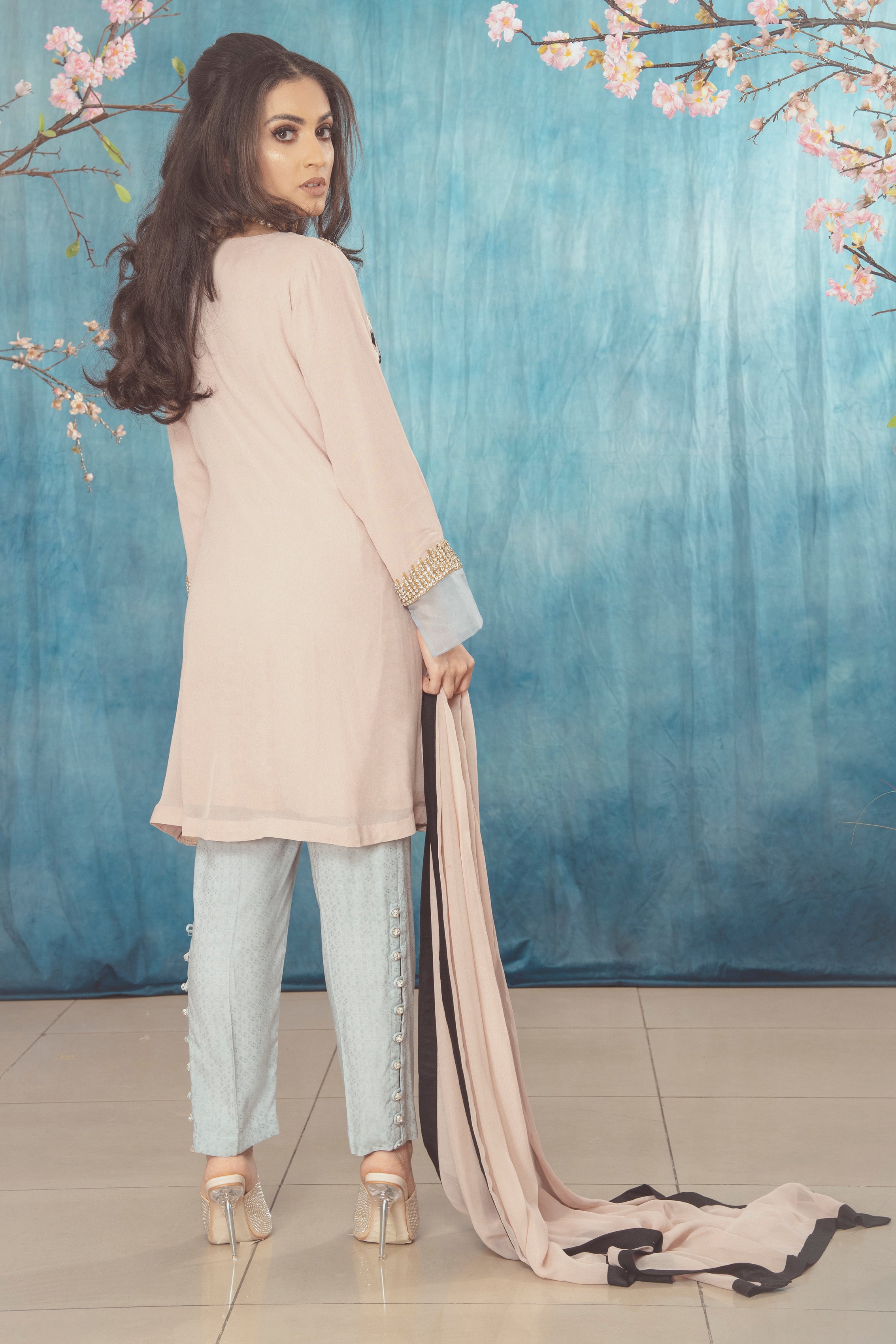 Ghulab Black Leaf Suit