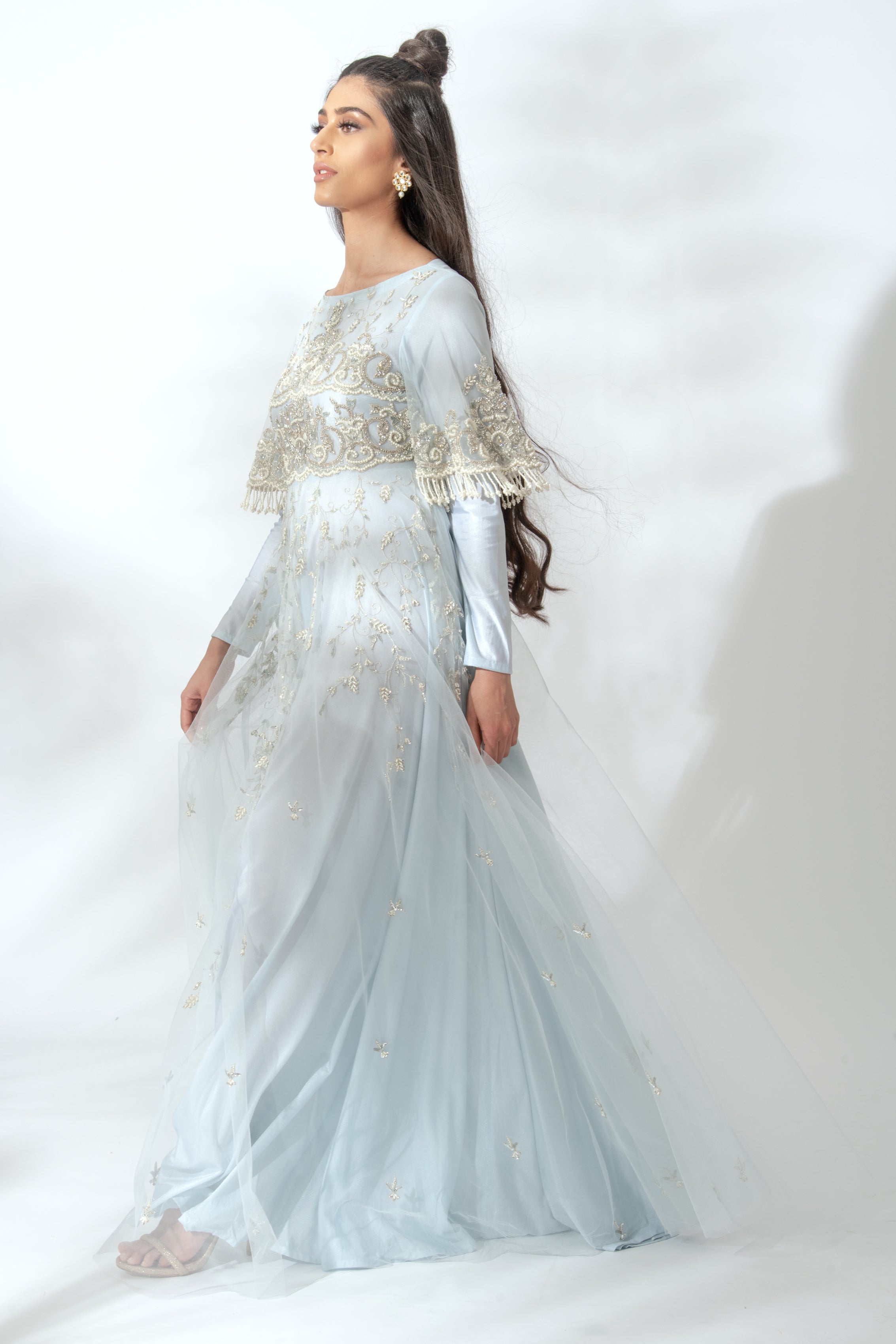 Farida Ice Blue Gown