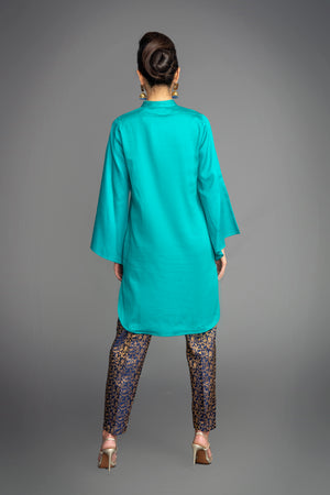 
                  
                    Turquoise Embellished Suit
                  
                